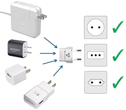 United States to Czech Republic (Czechia) Travel Power Adapter to Connect North American Electrical Plugs to Czech Outlets for Cell Phones, Tablets, eReaders, and More (2-Pack, White)
