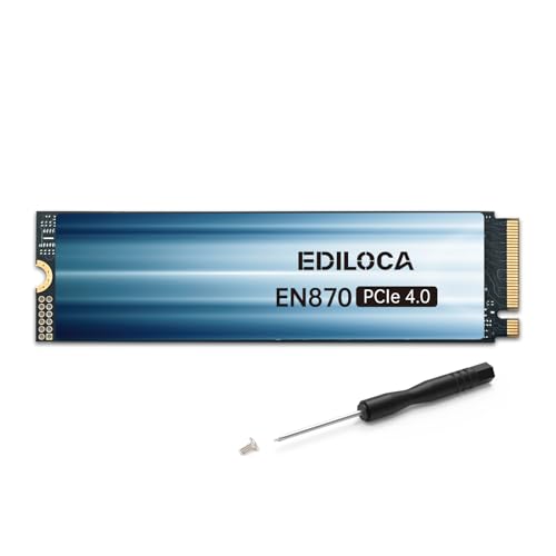 Ediloca 2TB SSD NVMe M.2 2280 PCIe Gen4 x4 Internal Solid State Drive, 2TB NVME SSD Read Speed up to 7400MB/s, Dynamic SLC Cache, Compatible with PS5, Gaming PC, and Laptop(EN870)