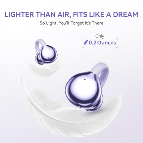 Clip-On Earbuds M79 Open Ear Ear Buds Wireless Headphones(Purple)