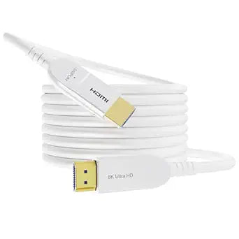 8K Fiber Optic HDMI Cable 50FT, Long Active HDMI 2.1 Cable 48Gbps Ultra High Speed 8K@60Hz 4K@120Hz HDR10 eARC 3D HDCP 2.3 Compatible for Laptop, PC, Monitor, PS5, PS4, Xbox, HDTV, Projector - Image 1