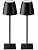 KDG 2 Pack Cordless Black Table Lamps, Rechargeable Portable LED Desk Lamps