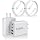USB C Charger Block, 2 Pack 55W 4-Port Multiport Fast Wall Charger with PD (2x20W)+QC (2x3.1A) Power Adapter, Fast Charging Cable, Type C Charging Hub for iPhone 17/16/15/14/13/12/Pro/Max/XS