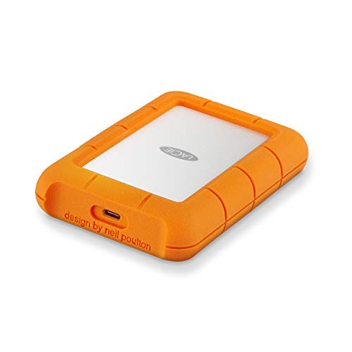 LaCie Rugged USB-C, 5TB, Portable External Hard Drive, Drop, Shock, Dust, Rain Resistant, for Mac & PC (STFR5000800)