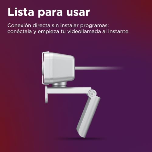 Lenovo 310 FHD Webcam, 1080p, FHD Resolution @30 FPS, Plug-and Play USB Connectivity, 1.8M Cable, 2 Integrated Microphones, External Privacy Shutter, White