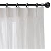 White Pinch Pleated Window Sheer Curtains 96 Inches Long 2 Panels, Gently Filter Light See Through Vertical Stripe Semi Sheer Window Panels Drapes, 42" W x 96" L x2