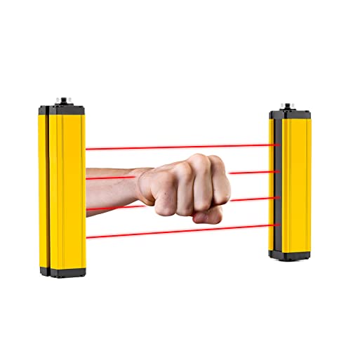 Antstone Safety Light Curtain Sensors Safety Light Grating Security Protection Device 40mm Beam Pitch(4 Beams)