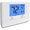 NonProgrammable Thermostat for House, Digital Energy-Saving Thermostat, Single-Stage Systems, 1 Heat/1 Cool, Easy DIY Install, Blue Backlight