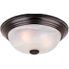 Designers Fountain 13 inch, Modern 2-Light Flush Mount Ceiling Light Fixture, Alabaster Glass Shade, for Bedroom, Hallway, Indoor Room Lighting, Durable Steel, Easy Install, Bronze, 1257M-ORB-AL