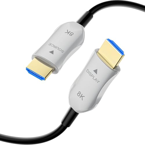 8K Fiber Optic HDMI 2.1 Cable 30ft/9m, Long Active HDMI Cable, High Speed Fiber HDMI Cord, 48Gbps, 8K@60Hz 4K@120Hz, Dynamic HDR, eARC, HDCP 2.2&2.3, 3D, for HDTV Monitor Game Laptop Home Theatre - Image 1