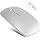 Bluetooth Wireless Mouse for MacBook Air Mac Pro iPad Laptop Computer Pad Optical Rechargeable Slim Silent Dual Mode (2.4G USB-C/USB-A&Bluetooth 5.2/3.0) Mouse Jiggler for Computer Awakening - Silver - Image 9