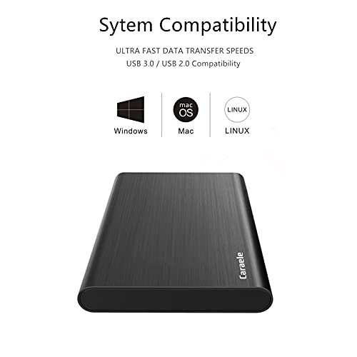 750GB Ultra Slim Portable External Hard Drive USB3.0 HDD Storage Compatible for PC, Desktop, Laptop, MacBook, Chromebook, Xbox One, Xbox 360, PS4 (Black)