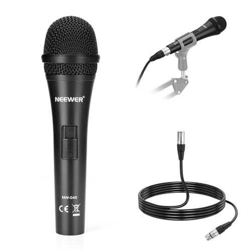 NEEWER NW-040 Cardioid Dynamic Microphone with XLR Cable, Metal Housing