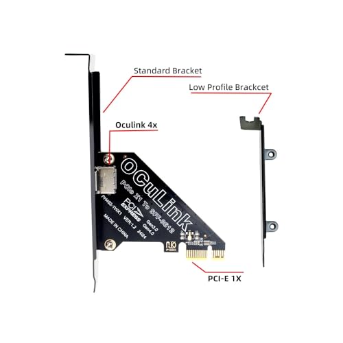 CY Adapter PCI-Express 4.0 PCIE 1x to Oculink SFF-8612 SFF-8611 Host Card for U.2 SSD eGPU External Graphics Card Dock