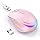 TECKNET Wireless Mouse Jiggler, Rechargeable Mouse with Built-in Mouse Mover, 6 Adjustable DPI & 14 LED Modes, Silent Click, Undetectable Random Movement Keeps Computer Awake for Laptop/PC/Mac- Pink