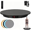 JAYEGT Motorized Rotating Display Stand, 350Lbs Load，360 Degree Electric Rotating Potography Turntable for Products Display，Live Show， Remote Control +5 Colors Backgrounds (Black/23.6Inch/Wired)