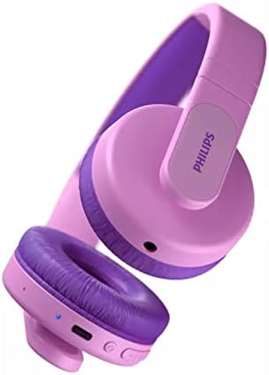 PHILIPS K4206 Kids Wireless On-Ear Headphones, Bluetooth + Cable Connection, 85dB Limit for Safer Hearing, Built-in Mic, 28 Hours Play time, Parental Controls via Headphones, pink