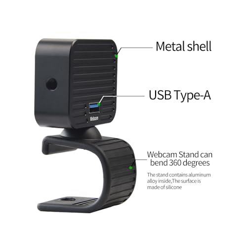 MOKOSE 4K Webcam for PC, Computer Camera with Microphone & Detachable Stand, 1/2.3" Sensor, Autofocus, Plug&Play, USB Streaming Camera for Gaming, Video Calling
