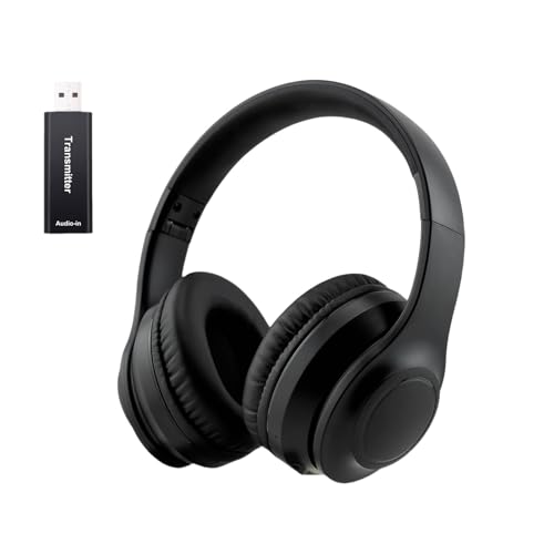 Wireless Over-Ear TV Headphones for Seniors with ANC, Bluetooth 5.3 & 3-in-1 Transmitter (USB/RCA/AUX) for Non-Bluetooth TVs, 35H Playtime, 220g Lightweight Foldable, Gifts for Elderly Parents
