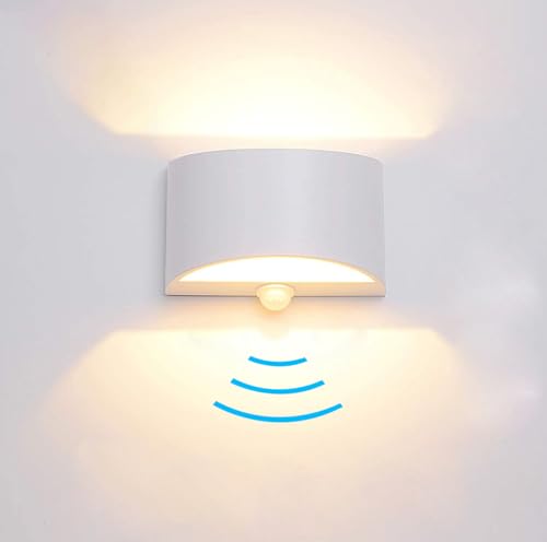 SERDEN LED Hardwired Motion Sensor Light Indoor Wall Sconce, Motion Sensor Wall Light Indoor Sconce Wall Aluminum Modern Wall Sconce for Living Room Hallway Stair 7W Warm White(Not Battery Operated)