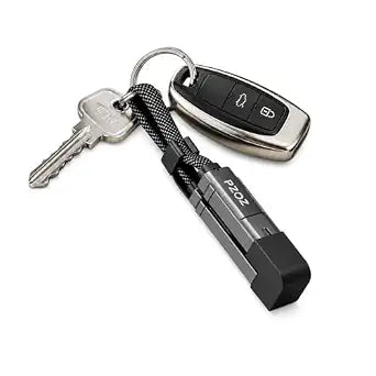 pzoz 4-in-1 Keychain Charging Cable, 60W Fast Charging with LED Display