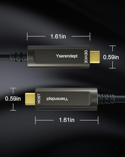 USB C Cable 65ft Fiber Optic,10Gbps High Speed Data Transfer,Compatible with Logitech Cameras,VR/AR,HDDs,Projectors,Hubs,Gaming Consoles,Webcams,Printer,Grey