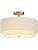 Bagood 3 Light Semi Flush Mount Ceiling Light Fixture 16 Inch Modern Gold Drum Ceiling Light Fixture with 2-Layer Fabric Shade Dimmable Close to Ceiling Light for Living Room Hallway Bedroom Entryway
