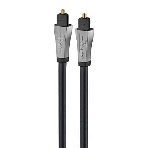 Rocketfish Toslink Optical Audio Cable - Fiber Optic Audio Cable for Home Theater & Sound System - Durable Cable Cord for Quality Audio - Black Optical Cable for TV & Soundbar - 4'