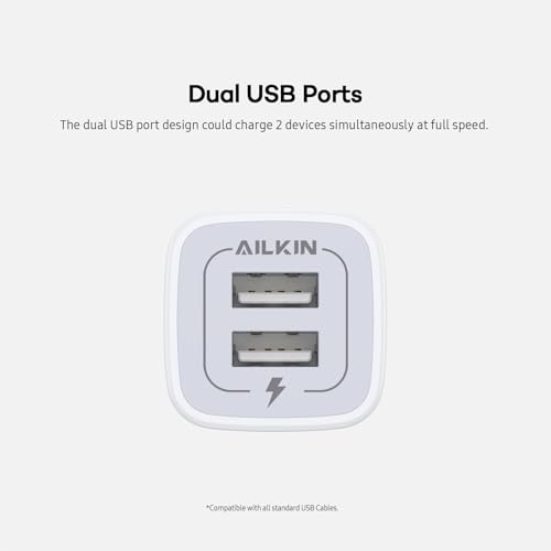 5Pcs USB Plug, Wall Charger Fast Charging Block, Power Adapter Cube 2 Port
