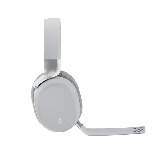 Fractal Design Scape Light - Wireless PC Gaming Headset - Detachable Flip-to-Mute Microphone with Noise Cancellation - Battery Life Up to 40 Hours - Configurable Ambient Lighting - Gray