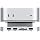 Qwiizlab Aluminum Stand Hub with SSD Enclosure, Docking Station for Mac mini M4/M4 Pro, 2 USB-A 10Gbps, TF/SD 4.0 Card Readers 312MB/s, USB-A 2.0, Fits M.2 NVMe SSD up to 8TB (Silver)