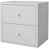 FUSUNBAO Magic DIY Cube Storage Organizer Stackable Cubes for Home Books Clothes Toy-Modular Cubby Storage System-Office Cubical-Bookcase Closet (Pure White-Washed, Drawer Cube)