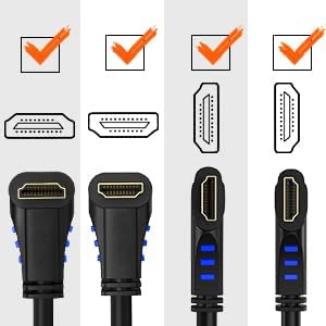 CableCreation 4K HDMI Cable Right Angle 270 Degree Upward - Supports 4K@60HZ Ultra HD for Gaming, Streaming, Movies, Male to Male, 3ft Black