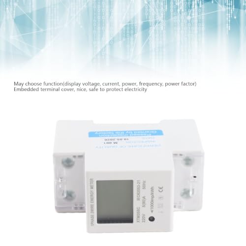 Electric Meter KWh Meter Digital 1 Phase 2 Wire 2P DIN Rail Electronic Kilowatt Hour kwh Meter 220V 5(80) A 50Hz