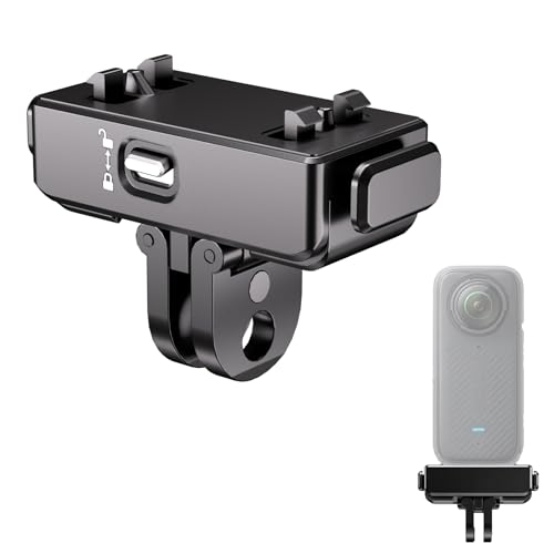 1/4" Magnetic Quick Release Adapter with Mechanical Lock for Insta360 X5/X4 Air/Ace Pro 2/Ace Pro/Ace, Aluminum Base, Heavy Duty Anti-Drop Camera Mount