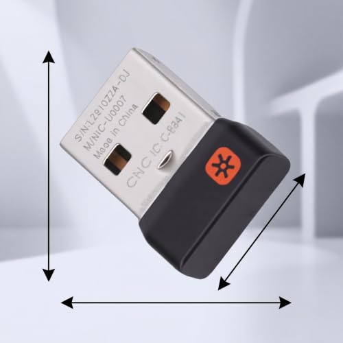 Zopsc USB Dongle Receiver, Wireless Dongle for Keyboard Mouse Combo with 2.4G Connection, Compact Size for PC Desktop Laptop up to 10m Range