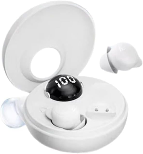 Invisible Wireless Bluetooth Ear Buds for Sleeping Noise Cancelling Mini Earbuds,Discreet in-Ear Tiny Earphones for Sleeping,Hidden Earbuds for Small Ears Sleeping,Working,Hiking White
