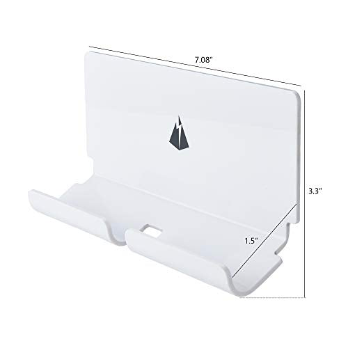 Adhesive Wall Phone Tablet Holder Mount Stand for Tablet Smartphones eReader Wall Holder Mount Shelf (White)