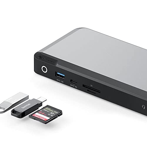 ALOGIC MX3 4K Triple Display Docking Station, 11-in-1 USB-C Dock with 3X DisplayPort, 100W Laptop Charging, USB Hub, Ethernet, SD & microSD Card Reader, Audio Jack for Windows Laptops