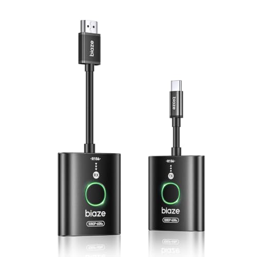 USB C Wireless HDMI Transmitter and Receiver（2026 Upgrade Model）,Wirelessly Cast Your Phone or Laptop Screen to a Display,Plug and Play,No Downloads or Complex Setup Required