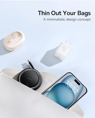 Baseus USB C to USB C Cable, 100W Retractable USB C 5A Fast Charging Cable