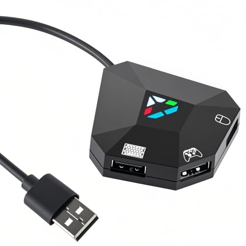 Keyboard and Mouse Adapter for Nintendo Switch, Wired Keyboard and Mouse Converter for PS4 PS3 Xbox ONE/360 Console Series Converter, Custom Mapping, 8 Keys Storage, Reset Button, FPS, TPS, RPG Games