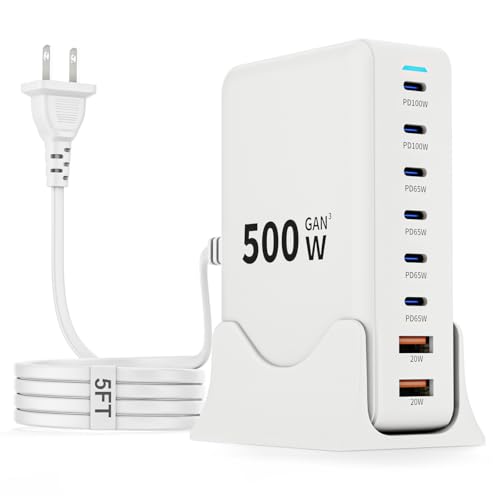 500W GaN USB C Charger Block Charging Station 8 Port | Charging & Powe - Image 2