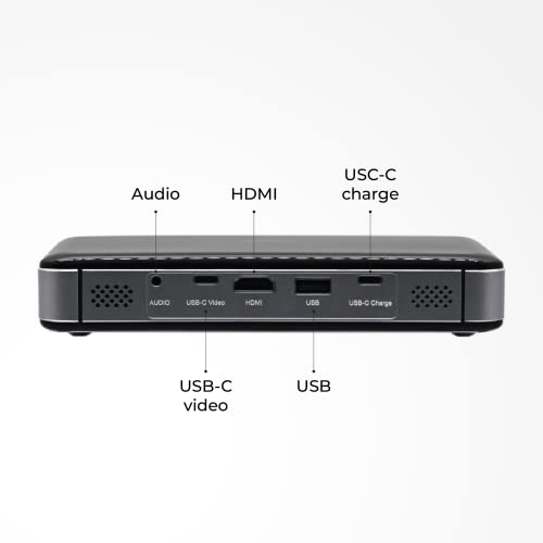 APIO Resolution 1080p Auto Focus, 400 ANSI Lumen DLP Pro Pocket Projector with HDMI/Type C Supports, Built-in Rechargeable Battery and Speakers for Streaming Movies, Laptops, Phones, Home & Outdoor