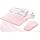 Ospelelf Ergonomic Mouse Pad and Keyboard Stand Wrist Rest Set, Memory Foam Comfort, Pain Relief for Typing, Office Desk Accessories, Pink