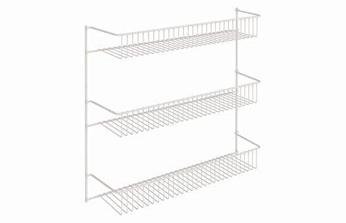 ClosetMaid 3-Tier Hanging Wall Mounted Metal Rack for Spices, Shelf Storage, Pantry Organization, Laundry, Kitchen, Bathroom, White, 8022