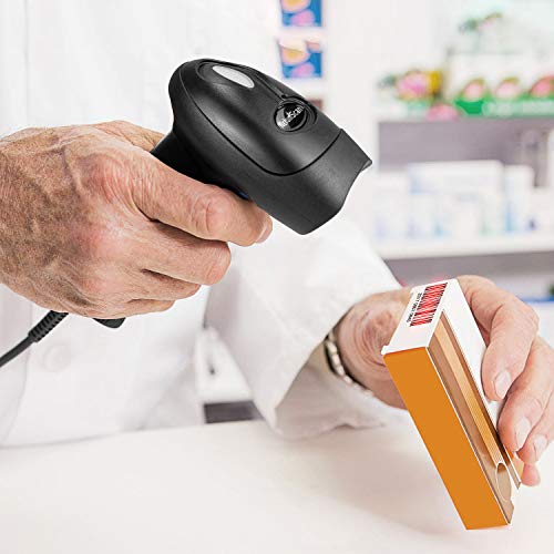 NetumScan Handheld USB 1D Barcode Scanner with Stand, Wired CCD for POS