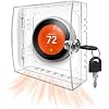 Universal Clear Thermostat Lock Box Cover with 2 Keys, Compatible with Nest
