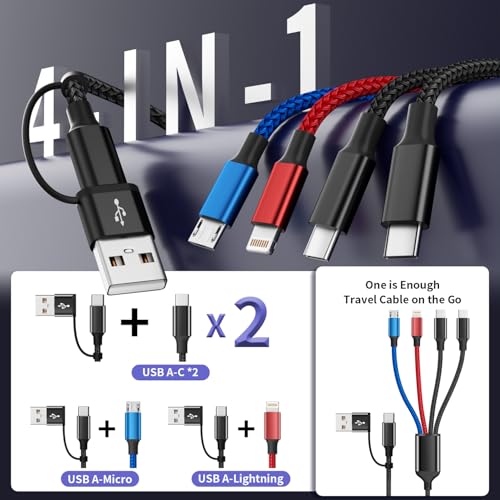 4 in 2 Multi Charging Cable, USBA/C Charging Cords f | Charging & Powe - Image 3