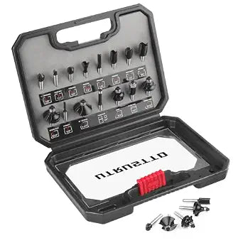 Router Bits 1/4 Inch Shank 15 Pieces, Tungsten Carbide 1/4" Router Bit Set with Plastic Box, for Professional and Beginners Carpenter