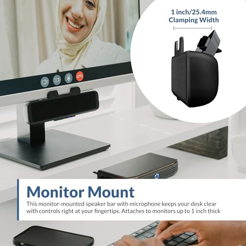 Cyber Acoustics CA-2890BT USB and Bluetooth Speaker Bar with Speakerphone